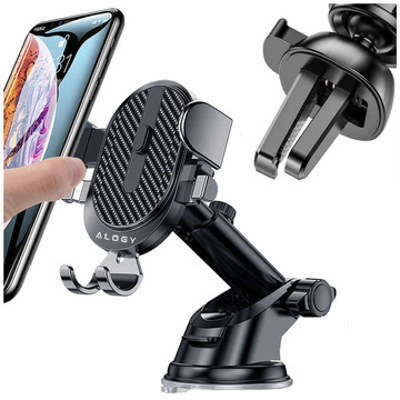Alogy car holder for 6.5" phone, gravity, for windshield, dashboard Easy One Touch Black
