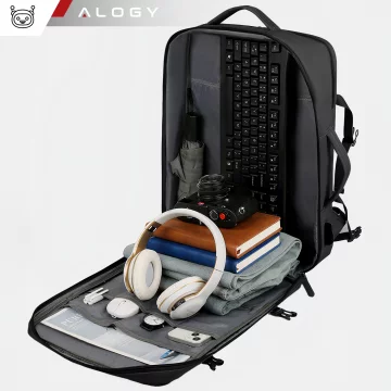 Alogy Backpack for Laptop Travel Accessories 46x32x15 cm for Work School Plane Travel Men's Women's Black