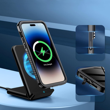 Pouzdro pro iPhone 14 Pro Waterproof Armored 360 Case Krytí objektivu hybridního fotoaparátu IP68 Vodotěsné černé