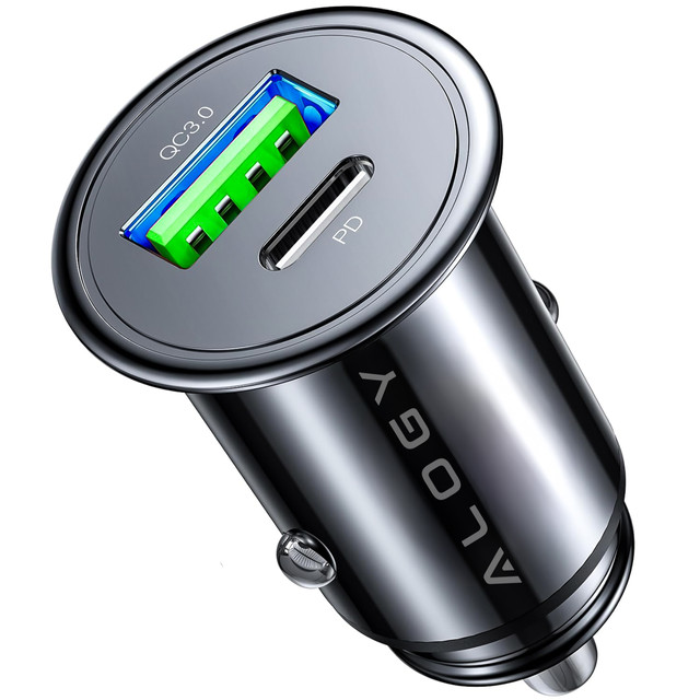48W USB QC 3.0 Car Charger 18W USB-C C PD 30W Fast Powerful for Alogy Car Phone Matte Black