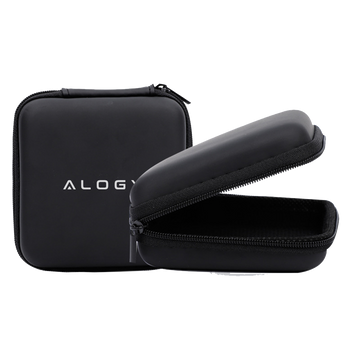 Zippered case Alogy Protect universal case for accessories headphones, cable, charger black