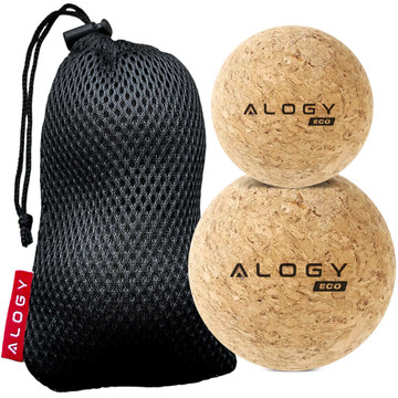 Korkball Set mit 2 ECO-Bällen für Muskelmassage-Massagegerät, hart, klein, Korkbälle 6 cm und 5,3 cm, Alog-Tasche, Sport-Fitness