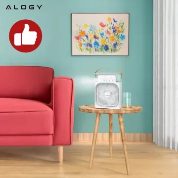 Stolní ventilátor stojící ventilátor malé oběhové čerpadlo s klipem bezdrátové ruční 500mAh USB-C Alogy White
