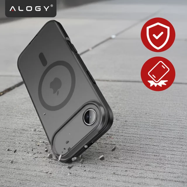 Pouzdro Apple iPhone 17 Air – matný kryt MagSafe s ochranou čočky, tenký a odolný proti poškrábání, perfektně padne – Alogy Skinny MatteCase™ černý