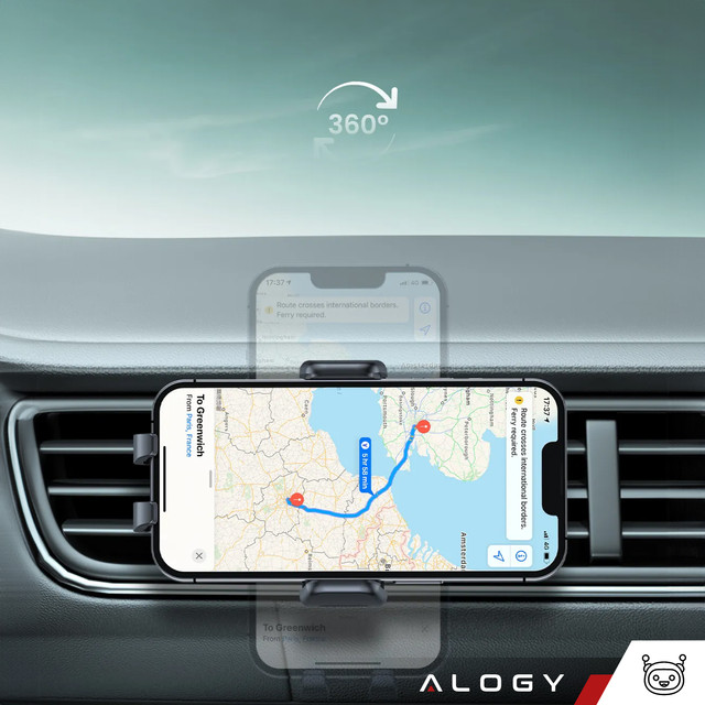 Držák telefonu do auta, okno, mřížka, kokpit, palubní deska, auto, auto, pro 7" telefon Alogy 3v1 Vonný přívěsek