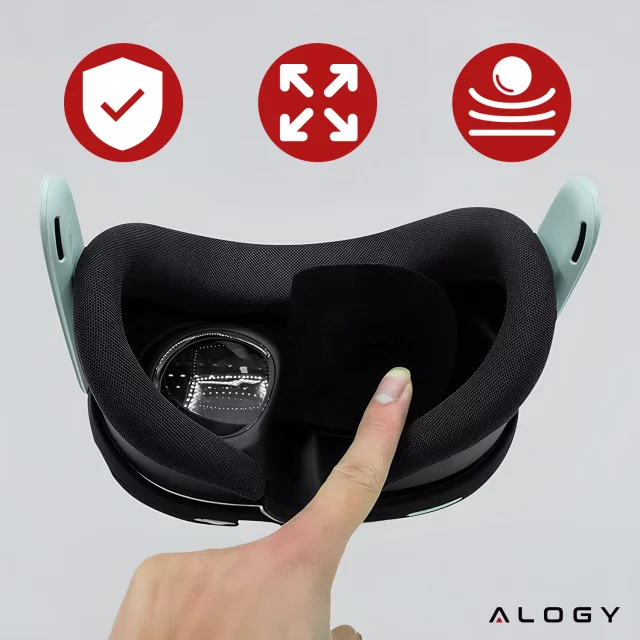 Osłona do soczewek Alogy VisionGuard do gogli okularów VR do Meta Quest 3 Czarna