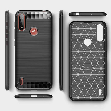 Case for Motorola Moto E7/ E7i Power Alogy Rugged Armor TPU case Carbon Black