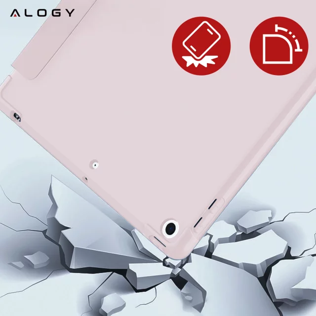 Pouzdro pro Apple iPad 10.2 9 Gen 8/7 2021/2020/2019 Chytré pouzdro na tužku Alogy TPU Kryt na tablet růžové sklo