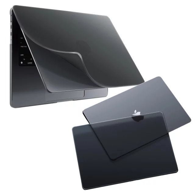 Etui ochronne do Apple Macbook Pro 14 - M1/M2/M3/M4 2021-2024 Alogy AirGuard™ Elastyczna obudowa bez odcisków palców Matowa Czerń