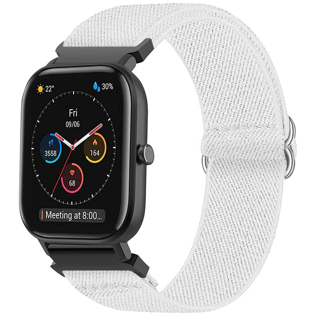 Elastický řemínek Univerzální Nylon Alogy Nylon Smartwatch pásek 20 mm bílý