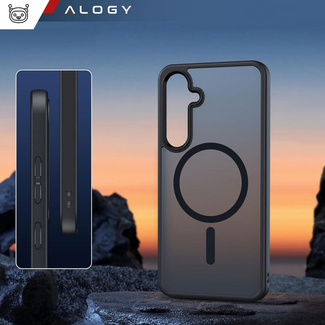 Hülle für Samsung Galaxy S24, Mag Safe Case, MagMat-Telefonrückseite, mattschwarz