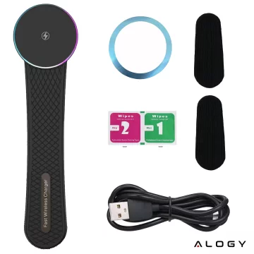 Alogy Car Holder for MagSafe with 2-in-1 Inductive Charging 15W Black
