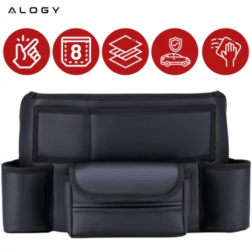 Car organizer for car between seat car seat Alogy Car drink holder tissues Black