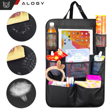 Car organizer for car, backrest, car seat, Alogy protector for tablet, Black