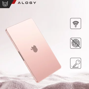 Etui do Apple Macbook Air 13.6 - M2/M3 2022/2023/2024/2025 Alogy AirGuard™ Elastyczna obudowa Matowa Przezroczysty Różowy