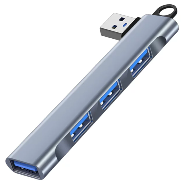 Alogy HUB Splitter Adapter for Laptop Computer USB-A to 3x USB-A 2.0 1x USB-A 3.0 Gray