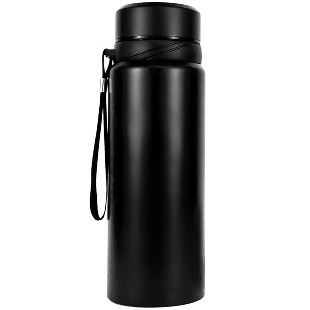 Thermos bottle thermal bottle 1l for coffee yerba mate tea with infuser strainer large Alogy steel black