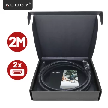 Kabel HDMI 2.1 Alogy 2m 8K PREMIUM ULTRA High Speed 60Hz 48GBps Czarny