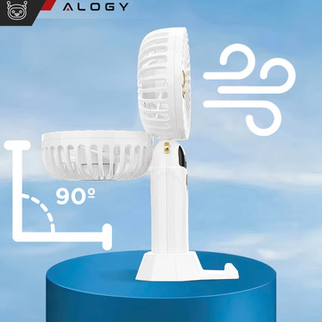 Fan fan handheld desk fan Alogy wireless portable standing with phone stand white