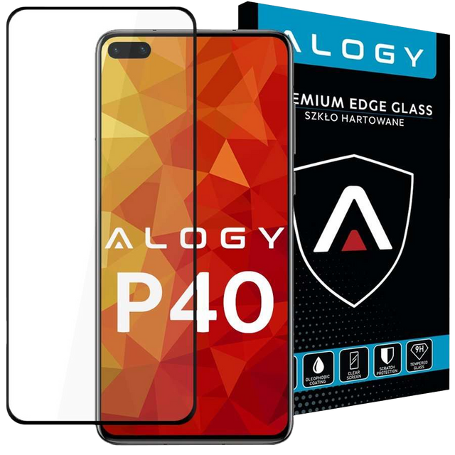 Glass Alogy Full Glue Hülle freundlich für Huawei P40 schwarz