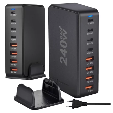 HUB splitter Alogy Adaptér pro počítačový notebook s USB-C na 3x USB-A 2.0 1x USB-A 3.0 šedý