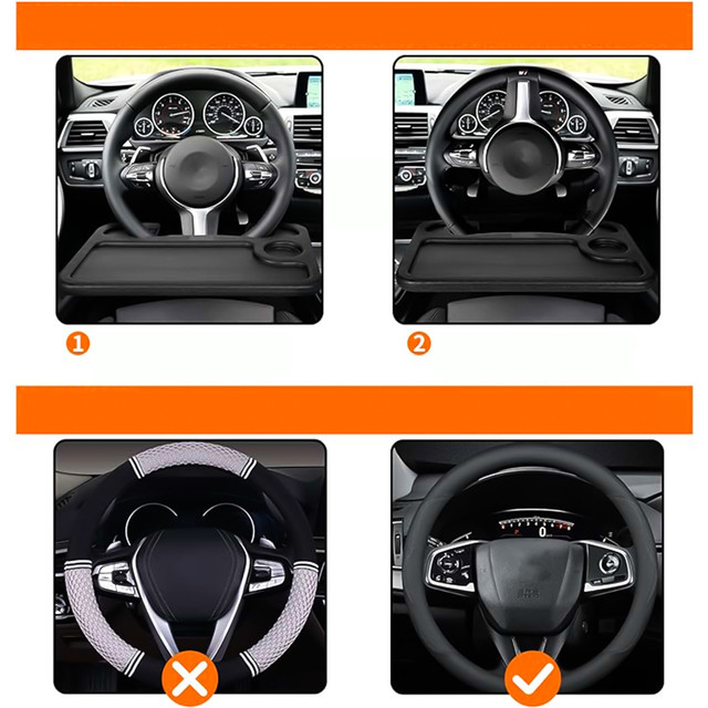 Organizer samochodowy stolik na kierownicę auta taca uchwyt podstawka pod laptop, napoje i posiłki Alogy czarny