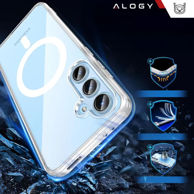 Case for Samsung Galaxy S24 FE protective phone cover Alogy HybridMag™️ Case for MagSafe Transparent