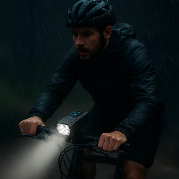 Alogy P12 Fahrradlicht schwarz Fahrradlicht vorne LED-Frontlicht Fahrradbeleuchtung wasserdicht IPX5