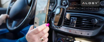 Car phone holder, window, grille, cockpit, dashboard, car, car, for 7" phone Alogy 3in1 Black