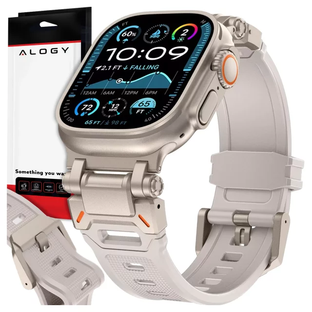 Alogy Luxus-Metall-TPU-Armband für Apple Watch 42/44/45/49 mm, Beige