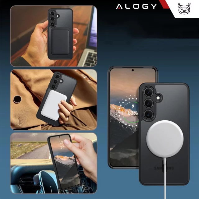 Etui do Samsung Galaxy S24 FE obudowa ochronna na telefon Alogy Matte HybridMag™️ Case do MagSafe Matowe Czarne