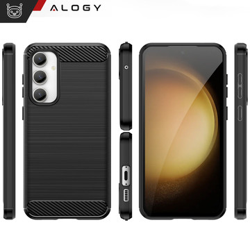 Etui do Samsung Galaxy S23 FE pancerne plecki obudowa na telefon case Alogy Carbon Silicone czarne