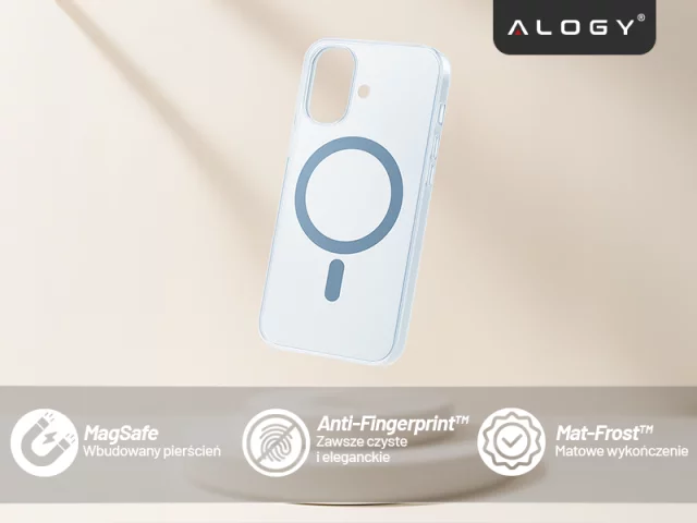 Hülle für Apple iPhone 16 Pro Max Alogy MagSafe Hybrid Matte Case Matte Cover mit Linsenschutz Schwarz