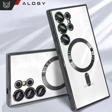 Samsung Galaxy S25 Ultra Alogy LuxeShield™️ Glamour Luxus-Ringhülle mit Kameraabdeckung, Schwarz