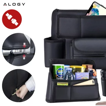 Car organizer for car between seat car seat Alogy Car drink holder tissues Black