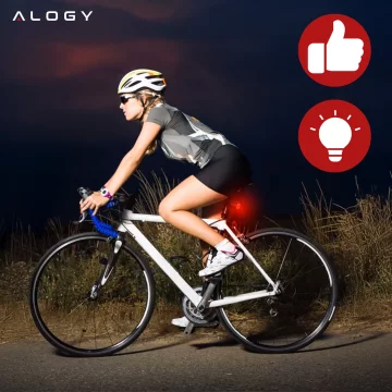 Fahrradrücklicht für das Heck des Fahrrads, LED-Beleuchtung, Rücklicht, rotes Aluminium, wasserdicht, IPX4, 50 lm, Alogy