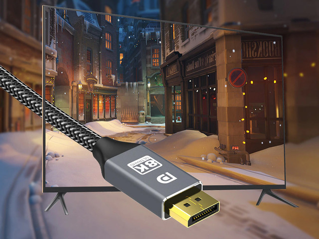 Kabel ze złączem Alogy 2x Display Port DP 1.4 8K 30AWG do TV PC 2m