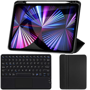 Magnetická tužka Alogy Case Bluetooth klávesnice Touchpad 4v1 pro Apple iPad Pro 12.9 2021 černá
