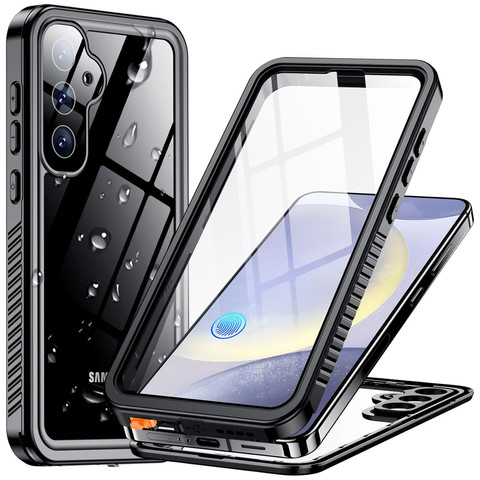 Case for Samsung Galaxy S24 Plus Armored Waterproof IP68 360 Armor Case with built-in glass Alogy black