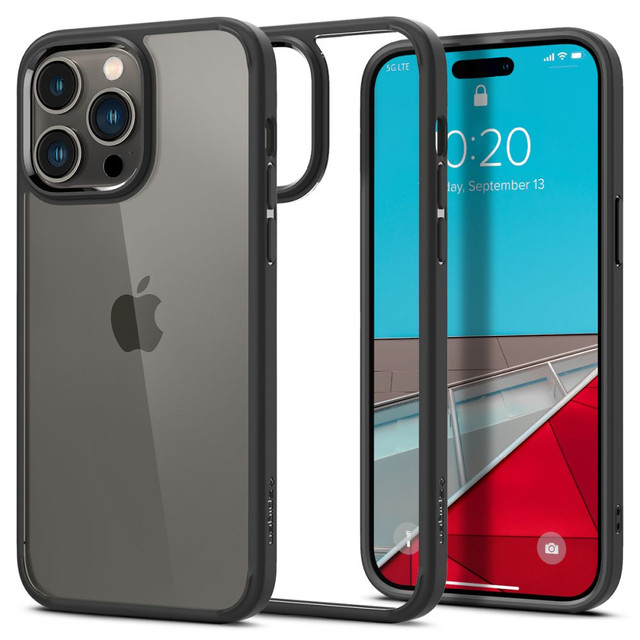 Etui obudowa case Spigen Ultra Hybrid do Apple iPhone 14 Pro Matte Black   Kabel 1m Lightning