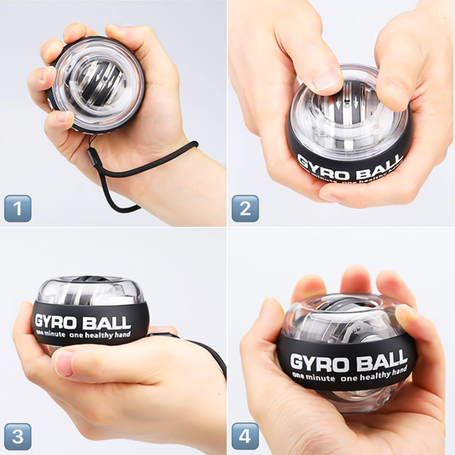 Gyro Ball Alogy Ball zum Trainieren des Handgelenks Powerball Handgriff zur Stärkung der Muskulatur Gyro Ball Schwarz