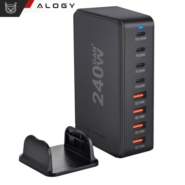 Alogy HUB Splitter Adapter for Laptop Computer USB-C to 3x USB-A 2.0 1x USB-A 3.0 Gray
