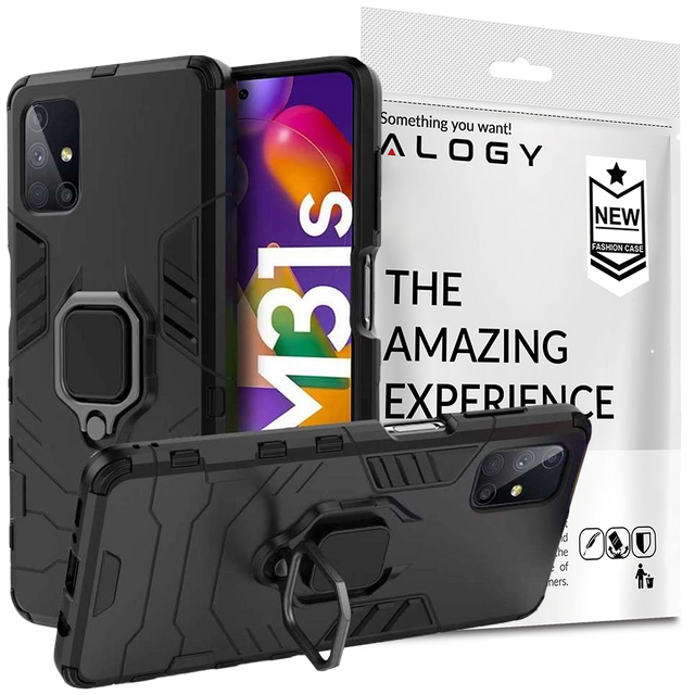Pouzdro Alogy Stand Ring Armor pro Samsung Galaxy M31s černé