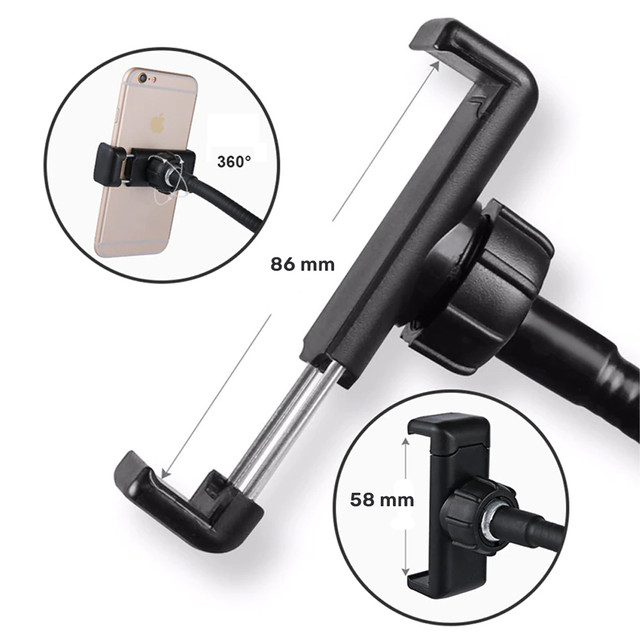 Photographic Alogy LED Selfie Ring Light Phone Holder Black