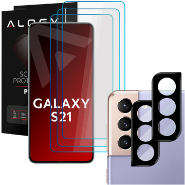 Alogy Glass Pack 3x 9H tvrzené sklo pro 2x sklo objektivu fotoaparátu pro Samsung Galaxy S21