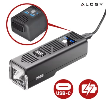 Světlo na kolo Přední LED světlo na kolo Osvětlení na kolo Vodotěsné IPX5 Alogy P12 Bike Light Black
