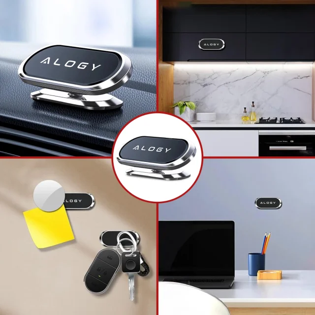 Alogy magnetický držák do auta do auta, univerzální na telefon, na kokpit, na palubní desku, černý