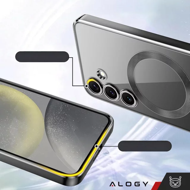 MagSafe Case for Apple iPhone 16 Pro Max Alogy Glamour Luxury Ring Case Gold-Transparent
