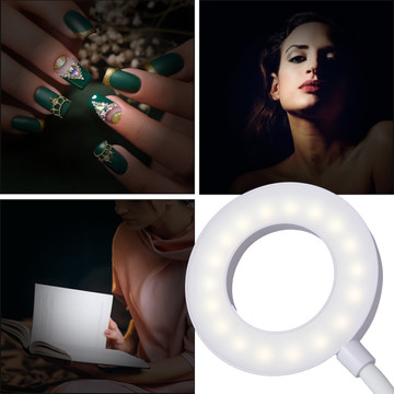 Desk lamp Alogy Desk LED Ring Lamp with a desk clip wireless flexible White