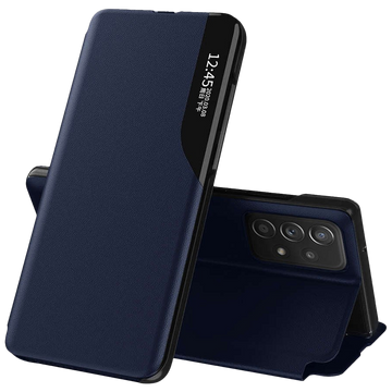 Flip Wallet Alogy Leder Smart View Cover Samsung Galaxy A52 5G / A52s Marineblau